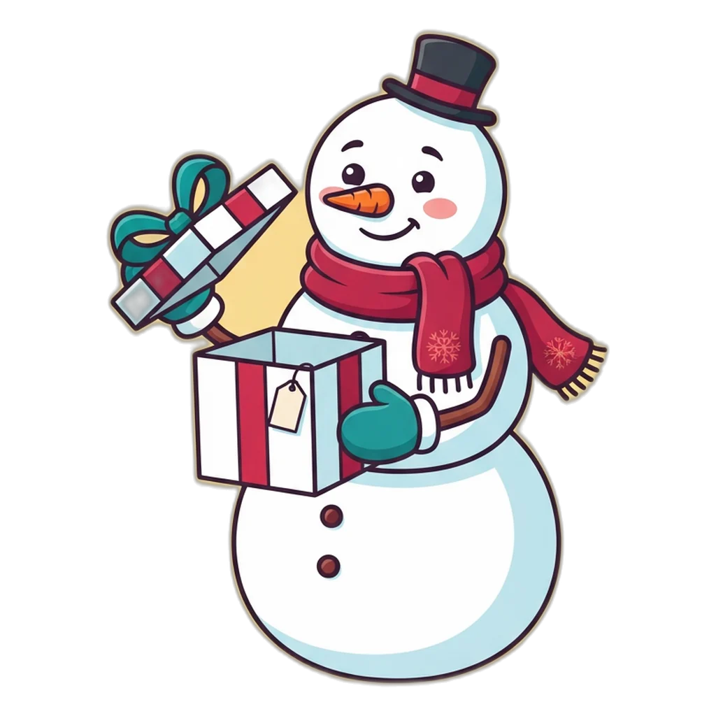 Snowman in a ruby scarf opens an empty box: no 6E Club gift code needed