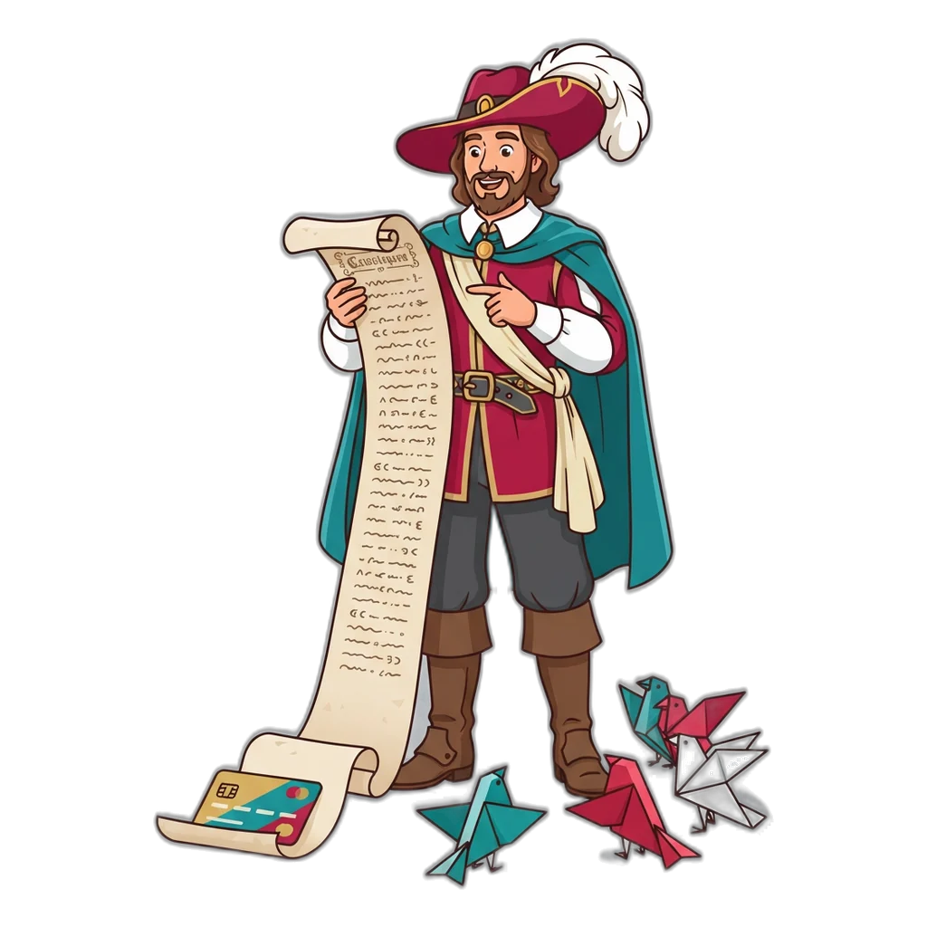 Cavalier reading a forgot password scroll that ends with a fresh account