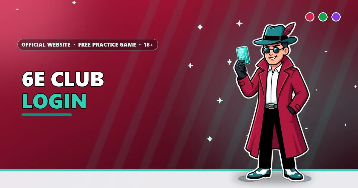Secret agent holding a key card for the 6E Club login guide
