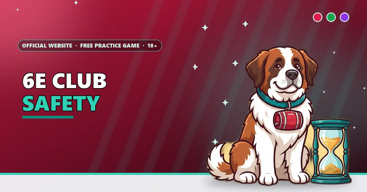 St Bernard rescue dog beside an hourglass for the 6E Club safety guide