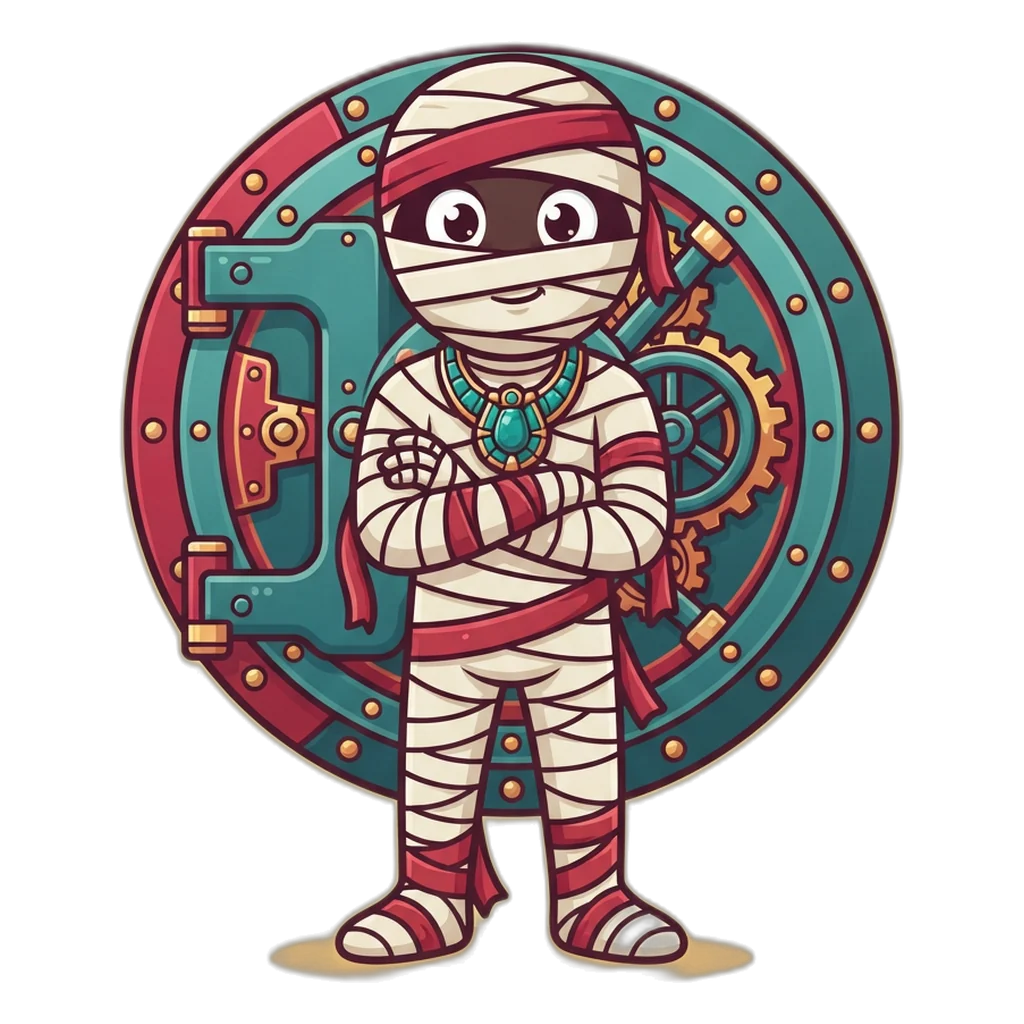 Mummy guarding a vault of practice coins, showing no 6E Club withdrawal exists